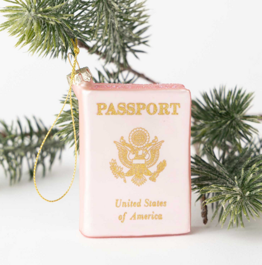 Passport Glass Ornament