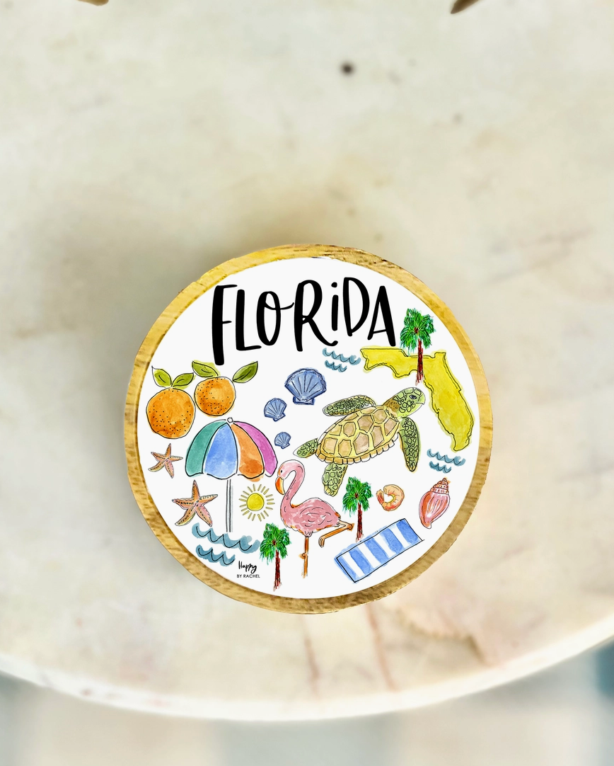 State of Florida Wood & Enamel Small Tray