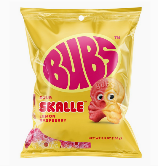 Bubs Sour Skalle Lemon Raspberry 5.5oz Bag