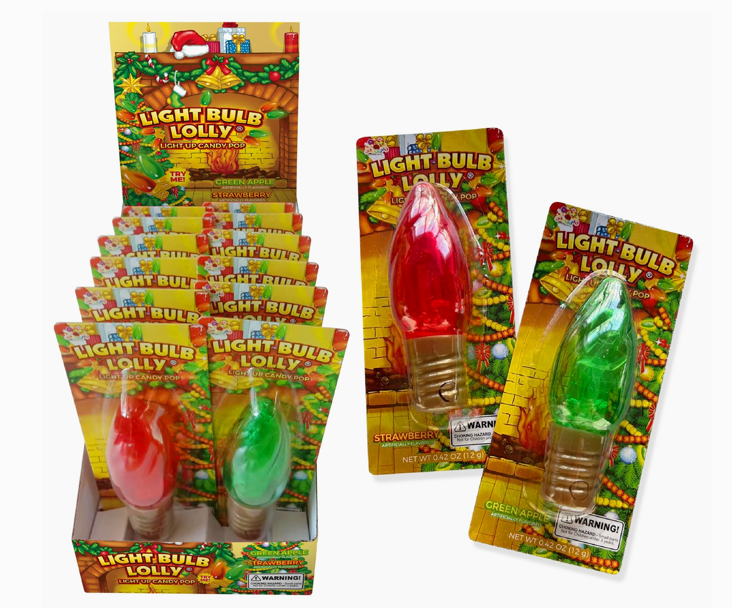 Holiday / Christmas Light Bulb Lolly Candy Pop