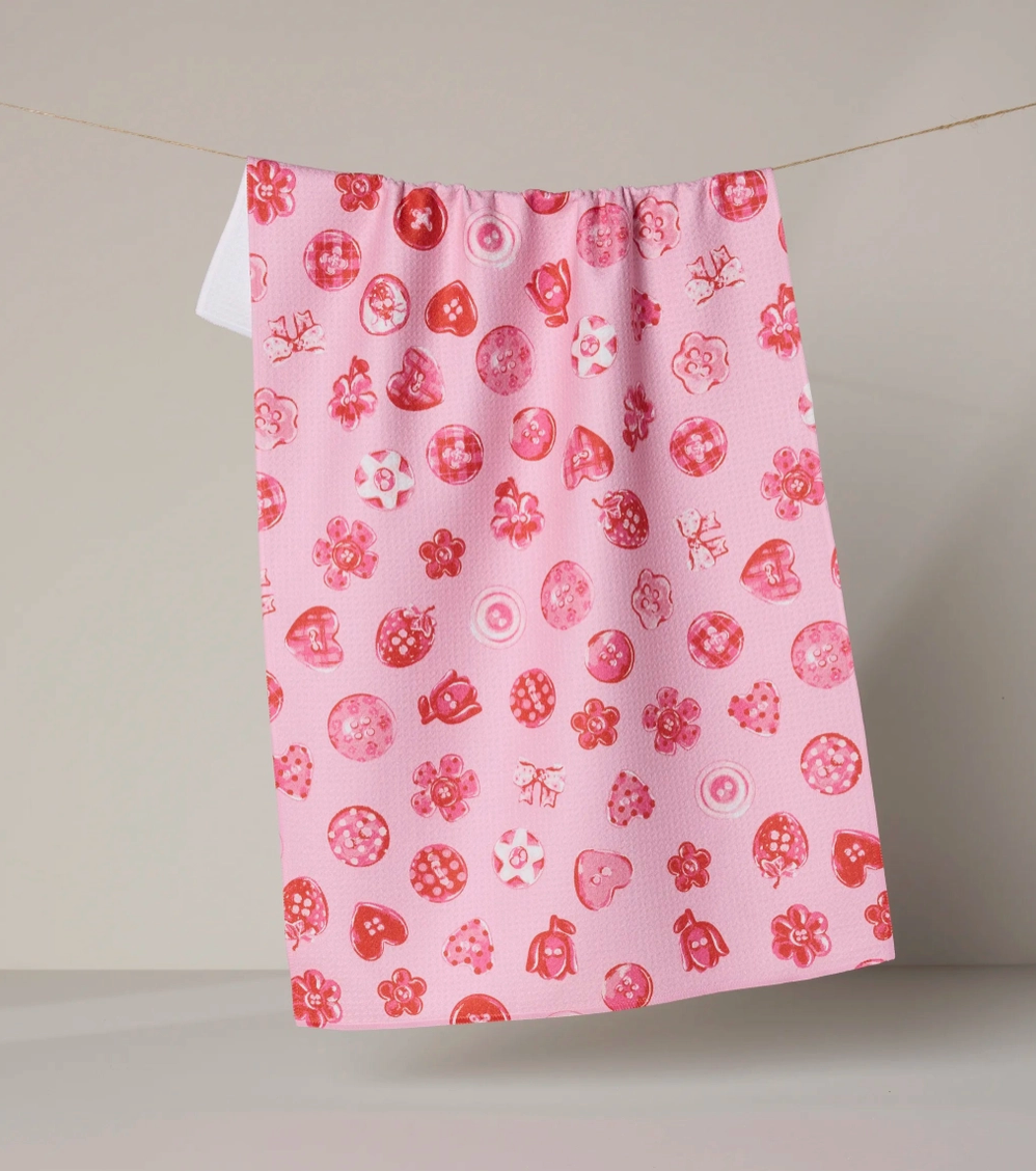 Collecting Buttons Tea Towel by Geometry