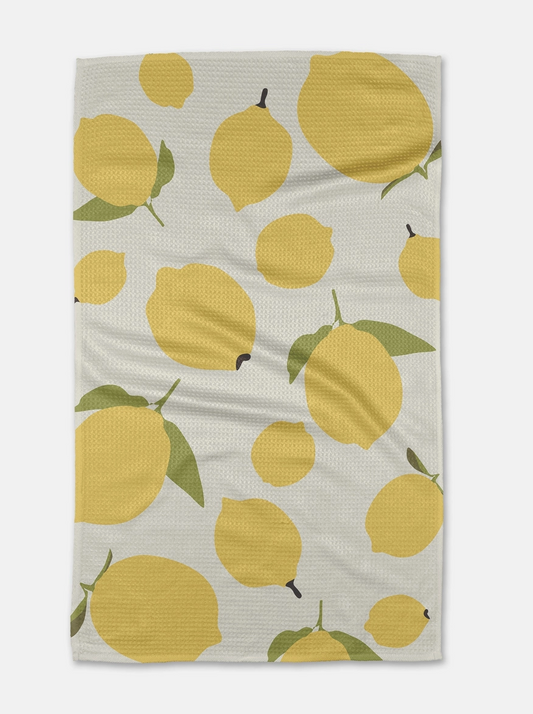 Sunny Lemon by Geometry Tea Towel
