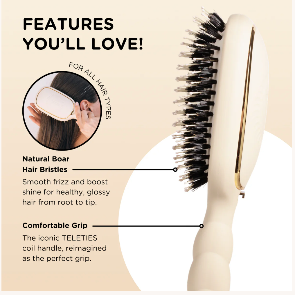 Boar Bristle Hair Brush by Teleties