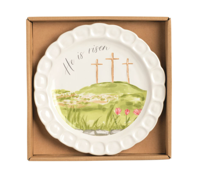 He is Risen Cross Plate