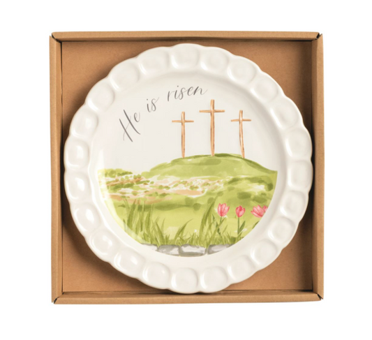 He is Risen Cross Plate