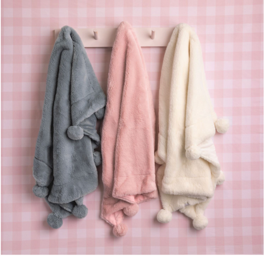 Pom Pom Blanket with Personalization