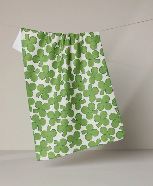Clover Toss Tea Towel by Geometry