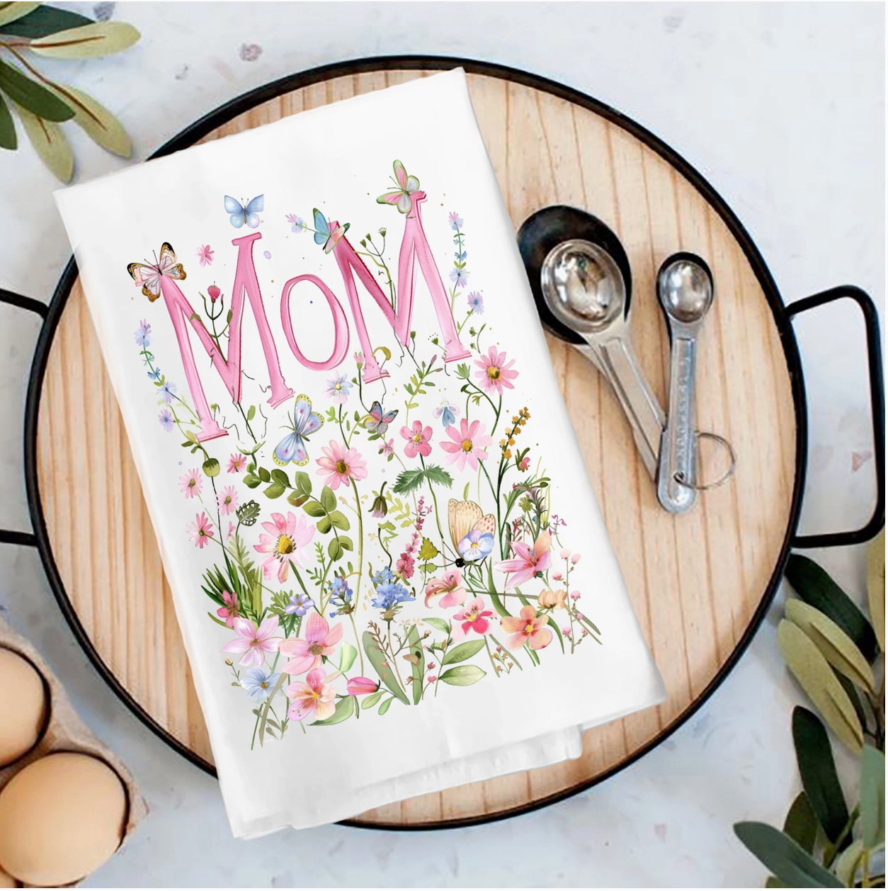 Mother's Day Wild Flowers Tea Towel