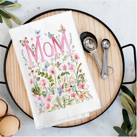 Mother's Day Wild Flowers Tea Towel