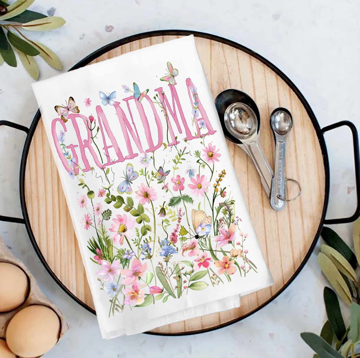 Mother's Day Wild Flowers Tea Towel