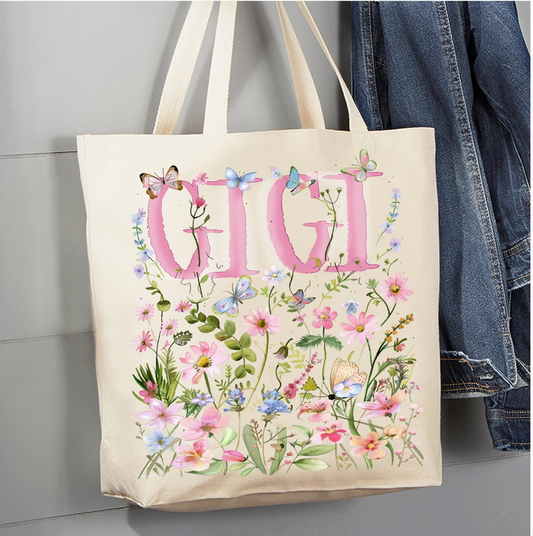 Mother's Day Wild Flowers Canvas Tote Bag
