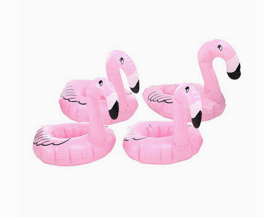 Flamingo Blow Up Drink Holder - Set of 4