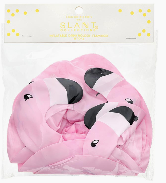 Flamingo Blow Up Drink Holder - Set of 4