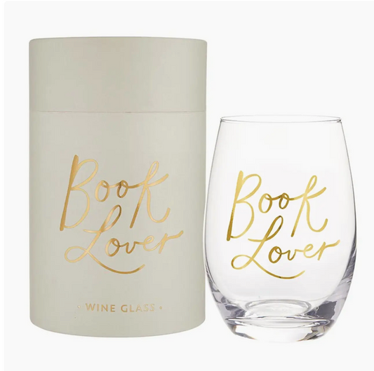 Book Lover Stemless Wine Glass
