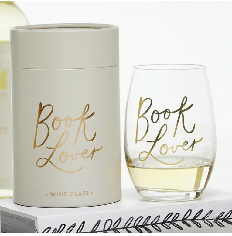 Book Lover Stemless Wine Glass