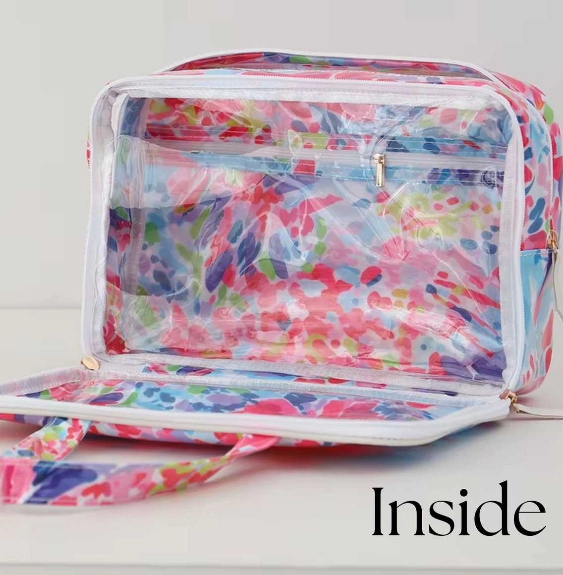 Waterproof Cosmetic Case with Handle with Personalization