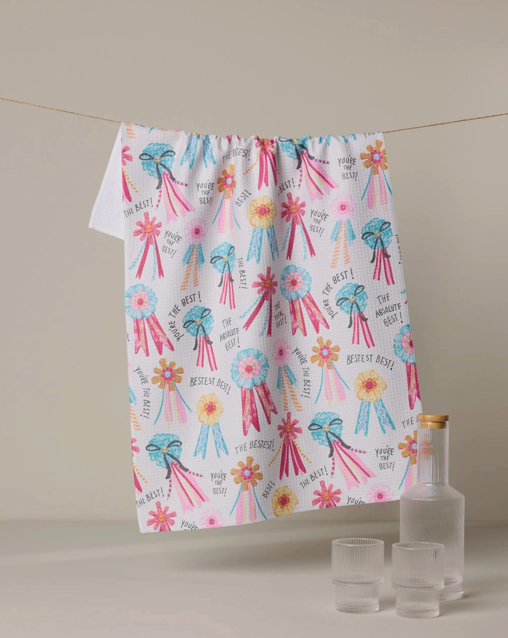 Rosettes for You Tea Towel by Geometry