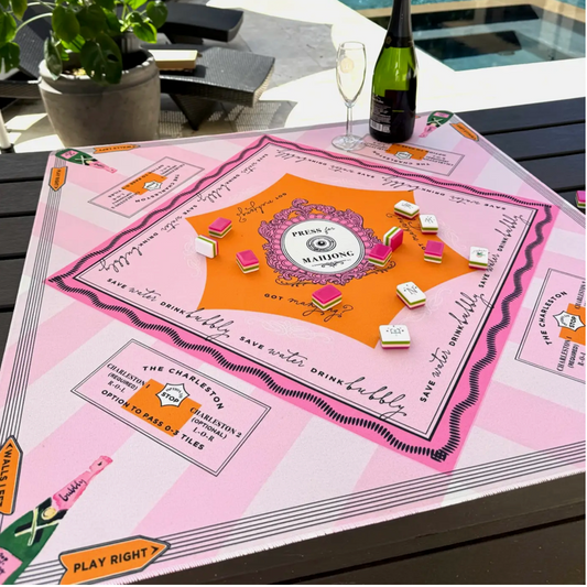 'press For Mahjong' Mat | the Champagne & Mahj Collection