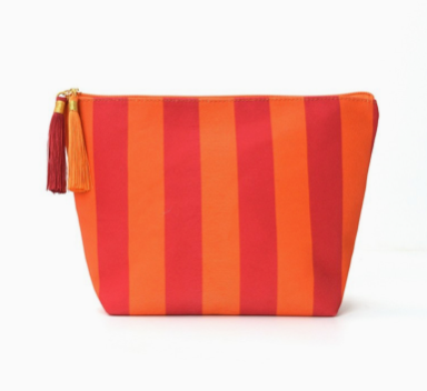 Striped Tassel Makeup Pouch with Personalization