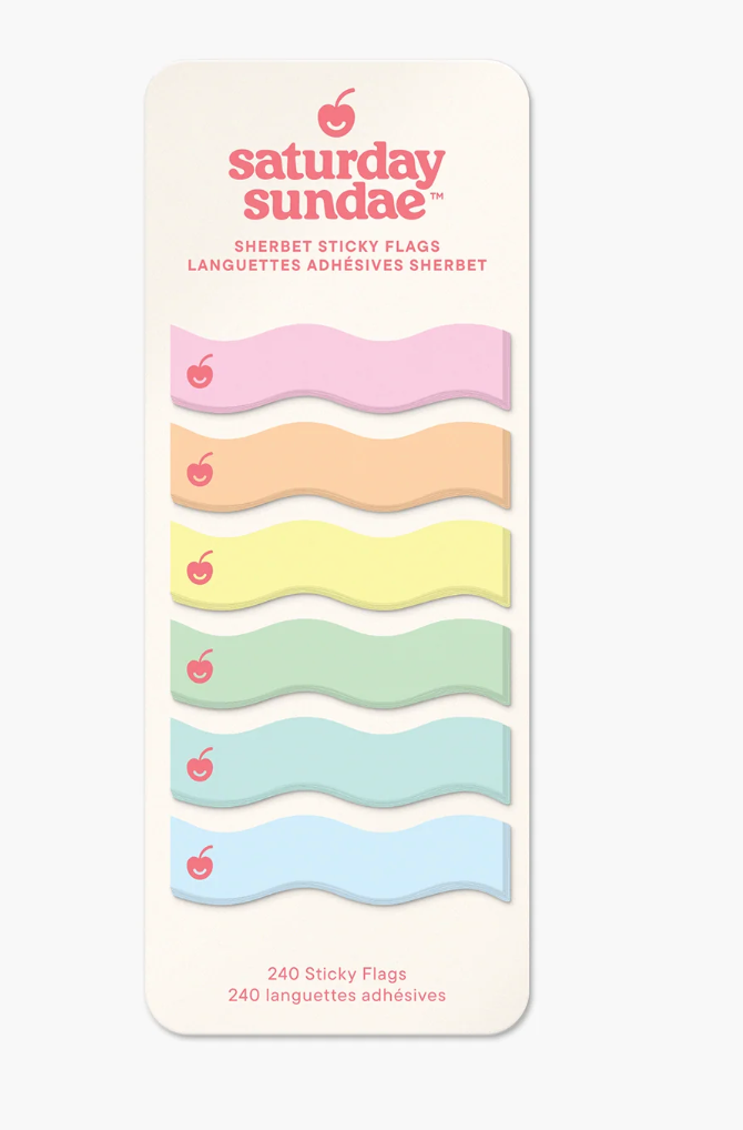 Cherry Ripple Sherbet Sticky Notes & Flags