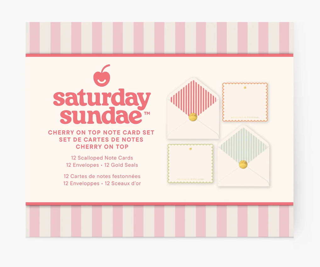 Sugar Sprinkles Cherry on Top Notecard Set