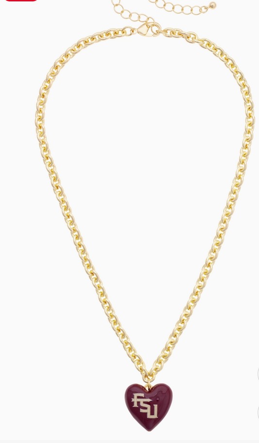 Florida State Seminoles Heart Pendant Necklace