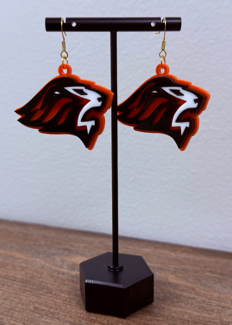 Laser Cut Mascot Earrings