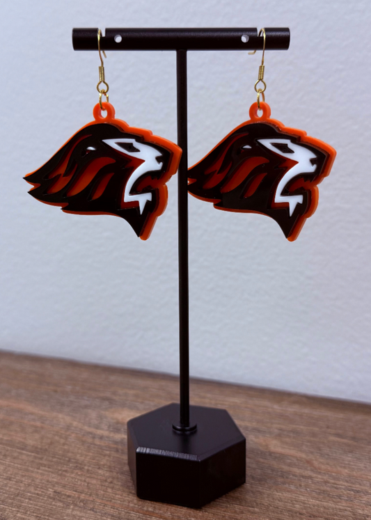 School Laser Cut Mascot Earrings