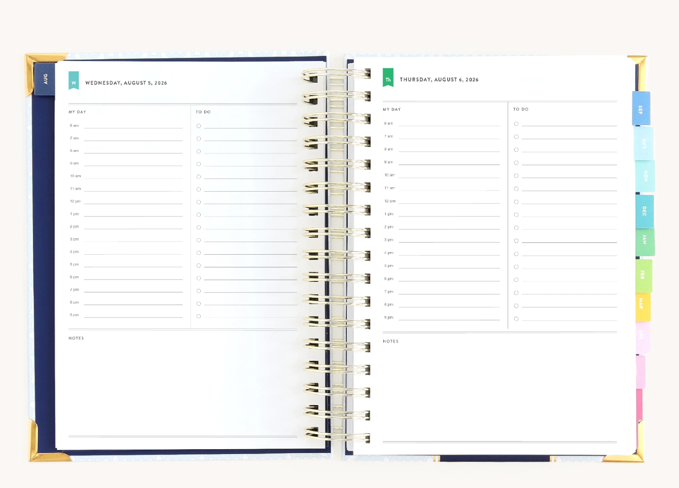 2026-2027 Spiral Daily Simplified Planner - Carolina Trellis