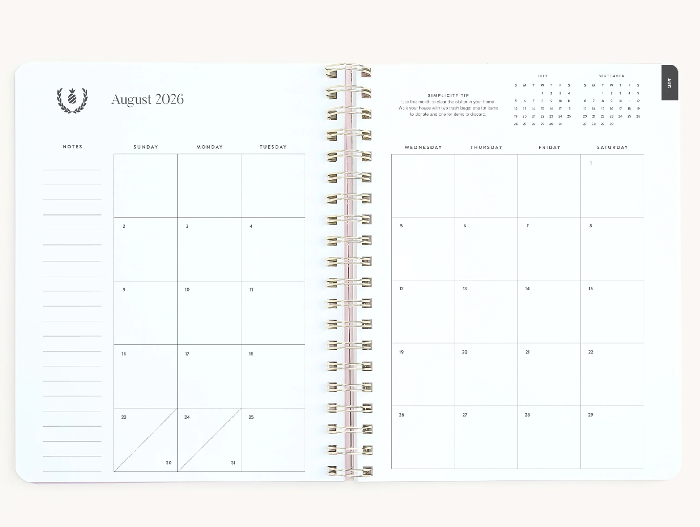 2026-2027 Large Softcover Weekly Simplified Planner - Club Stripe