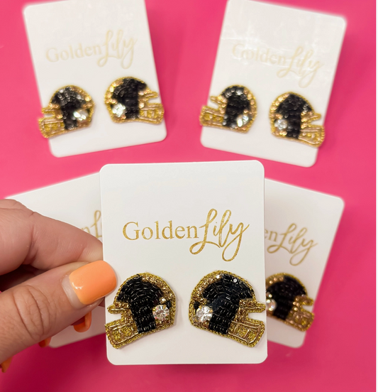 Black & Gold Helmet Stud