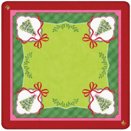 Watercolor Christmas Tree Mahjong Mat