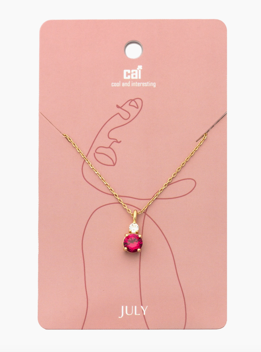 Duo Sparkling Birthstone Necklace