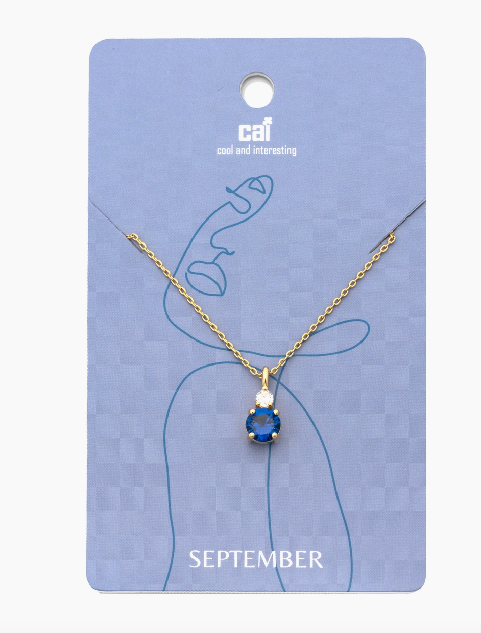 Duo Sparkling Birthstone Necklace