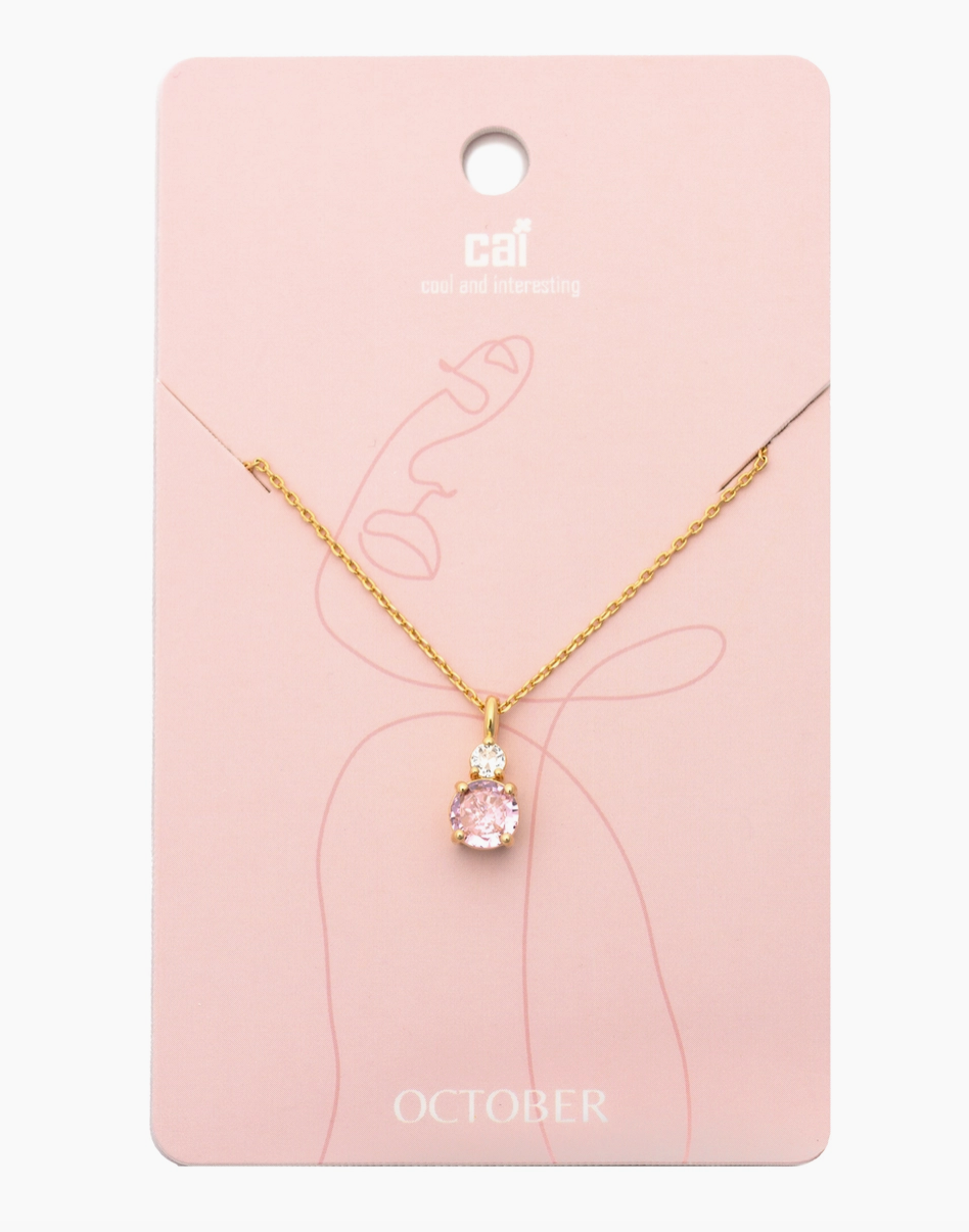 Duo Sparkling Birthstone Necklace