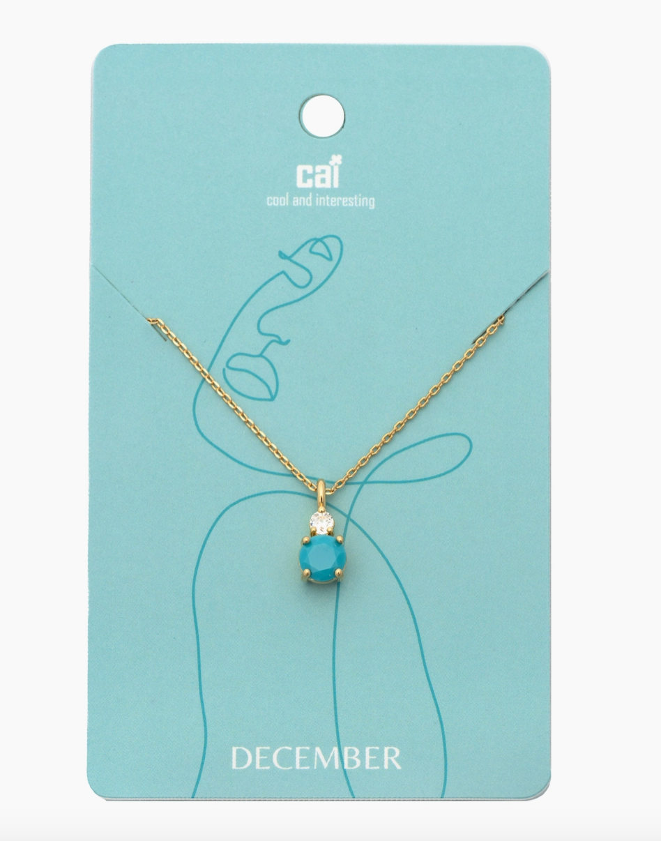 Duo Sparkling Birthstone Necklace