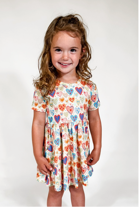 Short Sleeve Pocket Dress in Lovestruck by Goosies