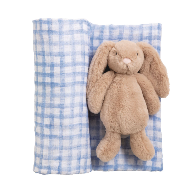 Swaddle & Rattle Set by Mudpie