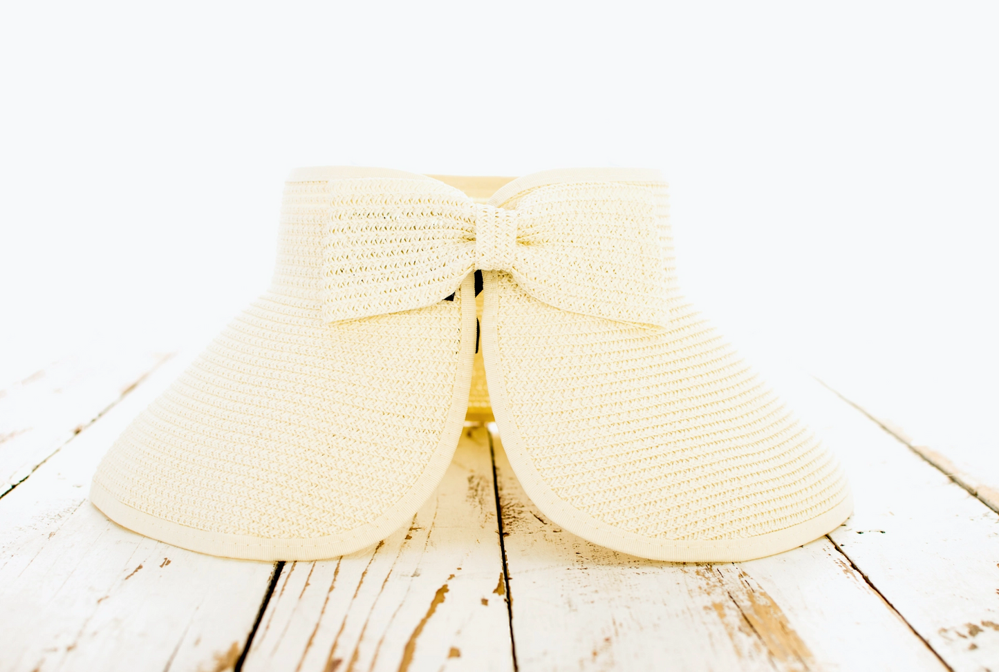Foldable Wide Brim Bow Visor with Monogram