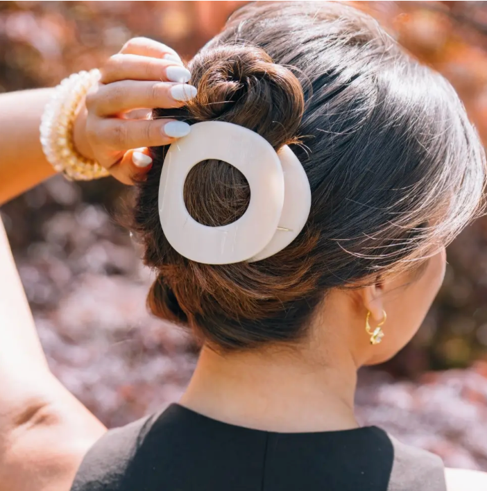 Large Flat Circle Hair Clip by Teleties