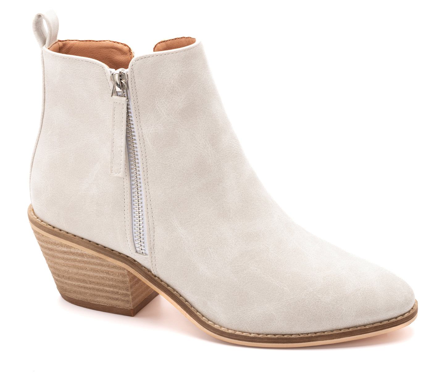 Ivory Side Zip Bootie