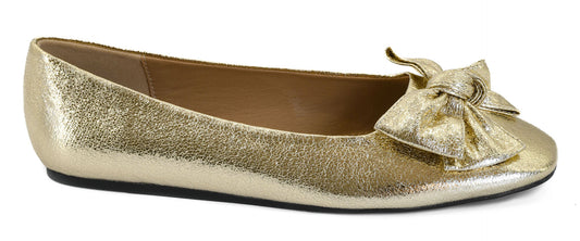 Sugar Rush Bow Ballet Flat by Corkys-Gold