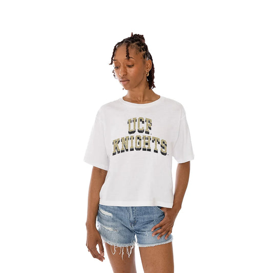 UCF Knights Cropped T-Shirt-White