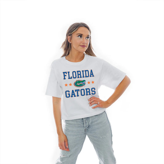 UF Gators Cropped T-Shirt-White
