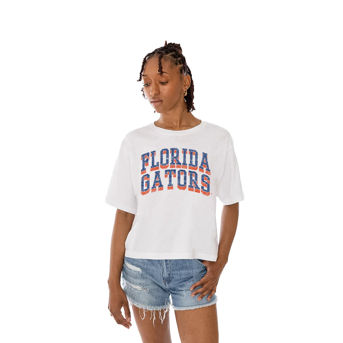 UF Claim To Fame Boxy Crop Tee - White