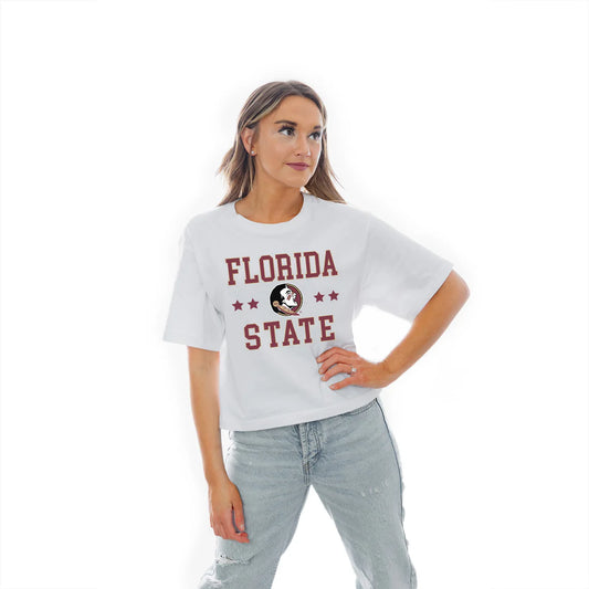 FSU Seminoles Cropped T-Shirt-White