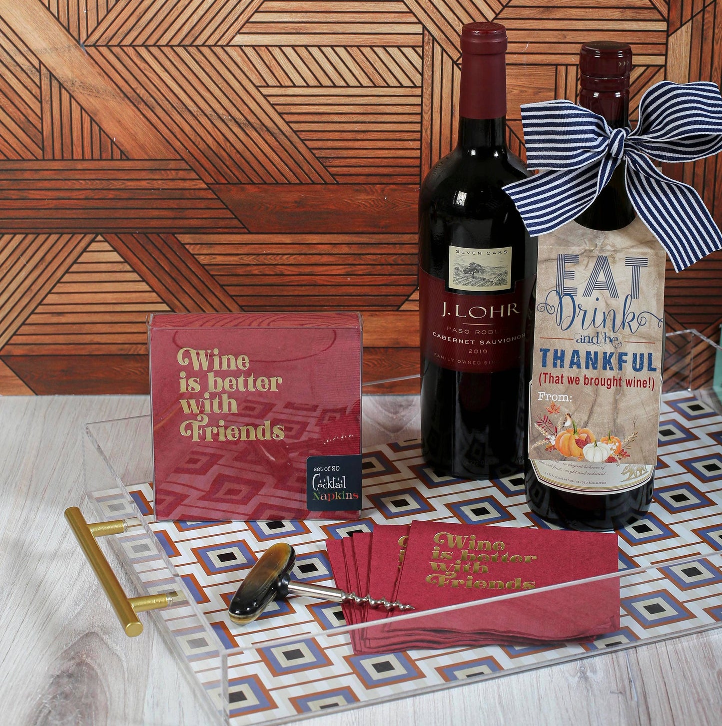 Wine is Better with Friends Gold Foil Cocktail Napkin
