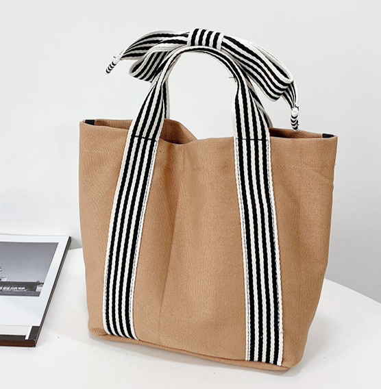 Canvas Tote Bag Beach Bow Handle with Personalization