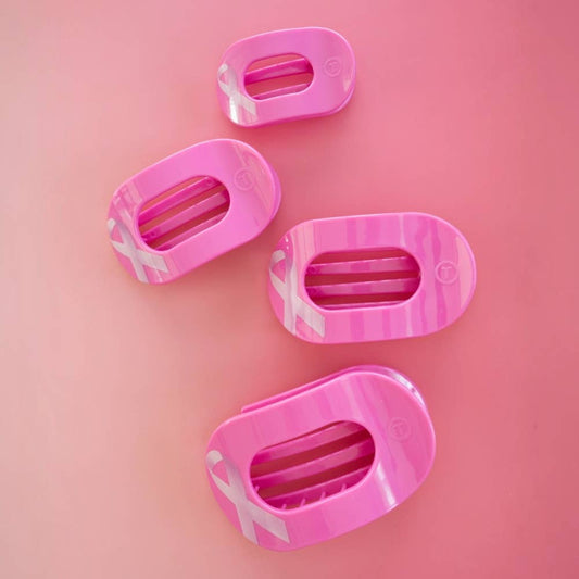 Breast Cancer Awareness | Flat Round Hair Clip