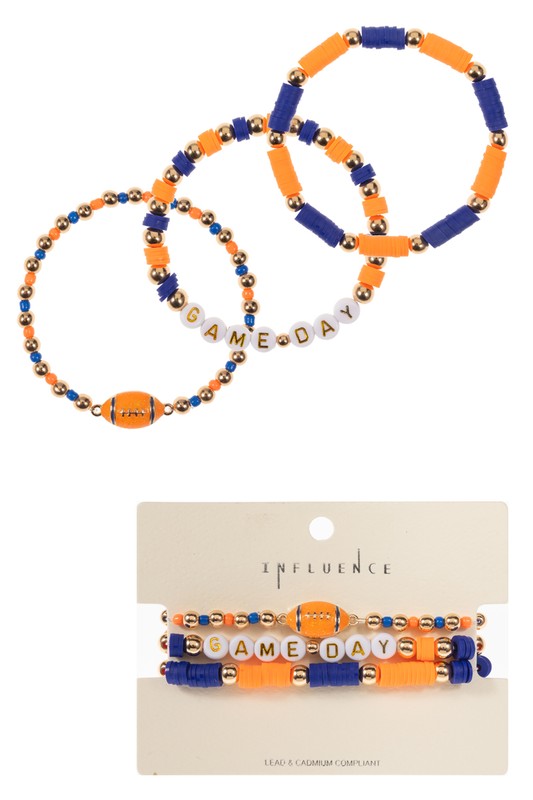 Game Day Beaded Stretch Bracelet Set